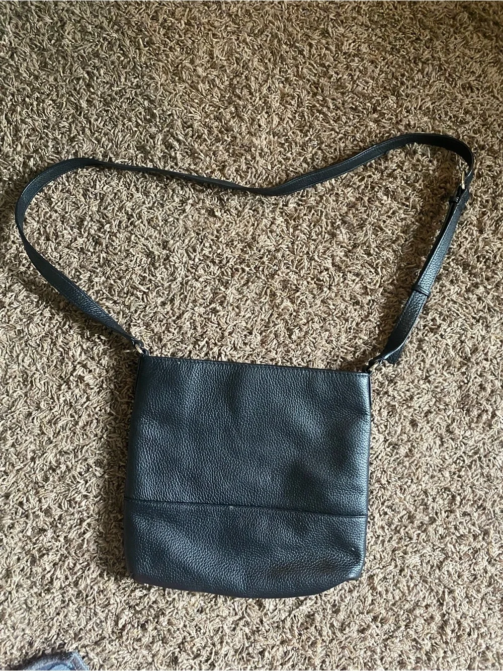 kate spade Black Pebbled Leather Messenger Crossbody